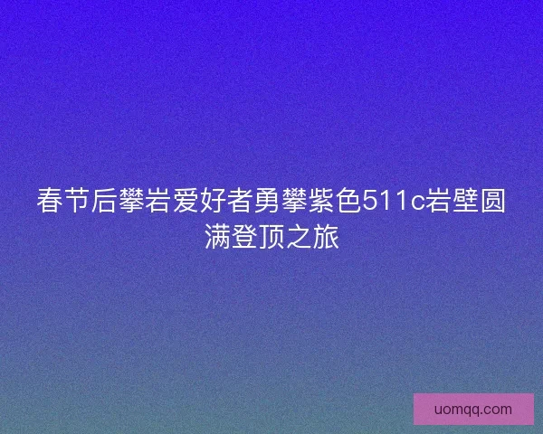 春节后攀岩爱好者勇攀紫色511c岩壁圆满登顶之旅